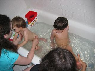 ayla and lev in the bath, omaha